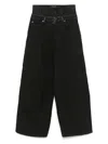 Balenciaga Men Cotton Layered Cargo Trousers In Black