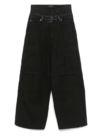 BALENCIAGA MEN'S COTTON LAYERED CARGO TROUSERS