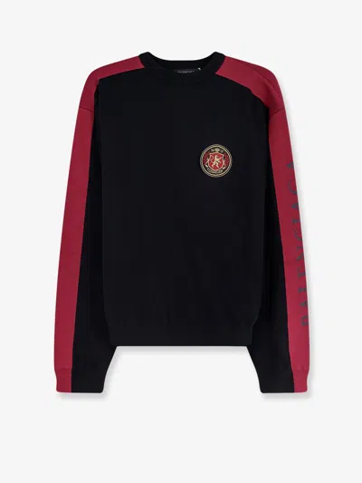 Balenciaga Men Cotton Sweater With Logo On The Front In Black