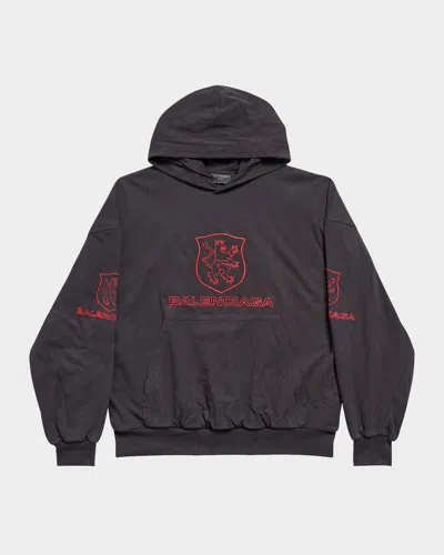 BALENCIAGA MEN'S CREST LOGO HOODIE
