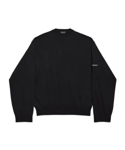 Balenciaga Men's Crewneck Sweater In Black