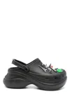Balenciaga Platform Sandals Embellished Ventilation Holes In Black