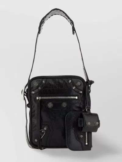 Balenciaga Men's Crossbody Bag Adjustable Strap In Black