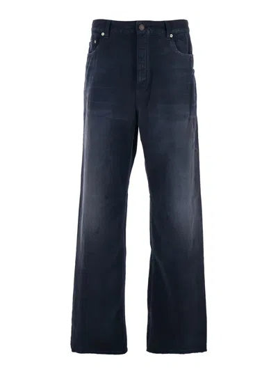 Balenciaga Men Curved Knee Pants In Multi