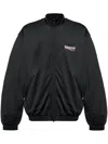 Balenciaga Black Sweatshirt With High Neck And Front And Rear Logo Print In Cotton Blend Man In Multicolor