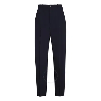 Balenciaga Men's Dark Navy Large-fit Tailored Trousers In Blue