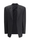 Balenciaga Men Tailored Jacket In Twill And Jersey In Black