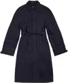 Balenciaga Belted Deconstructed Coat In Blue