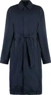 Balenciaga Cotton Car Coat In Blue