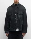 Balenciaga Size Sticker Oversized Denim Jacket In 1672 Sunbleached Black