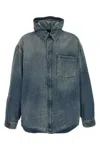 Balenciaga Denim Overshirt Collar Folded Chest Pocket In Blue