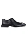 Balenciaga Logo-embossed Leather Derby Shoes In Black