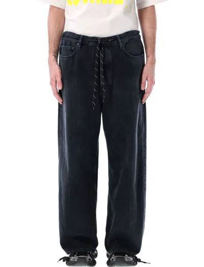 Balenciaga Men's Black Wide-leg Jeans With Distressed Wash By  For Ss24
