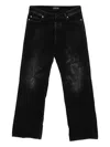 Balenciaga Men Distressed Denim Jeans In Black