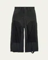 Balenciaga Baggy Ripped Off Denim Pants In Black