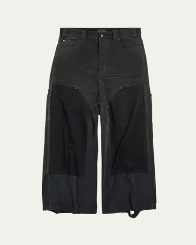 Balenciaga Men's Distressed Wide-leg Carpenter Pants