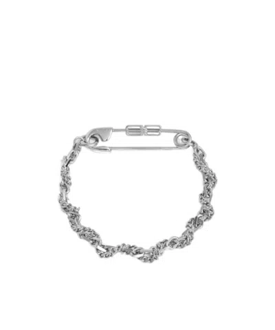 Balenciaga Men's Diy Pin Bracelet In Shiny Silver In Bright Silver