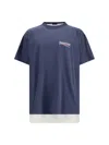 Balenciaga Men Double Political Campaign T-shirt In Blue