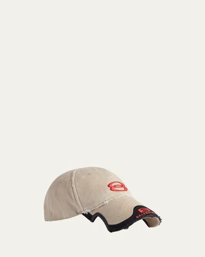 BALENCIAGA MEN'S DOUBLE UNITY BASEBALL CAP
