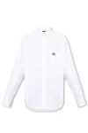 BALENCIAGA MEN'S DROP SHOULDER SHIRT WITH BALENCIAGA LOGO PRINT