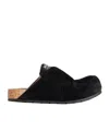 Balenciaga Dumbo Sabot In Distressed Suede Calfskin Men In Black