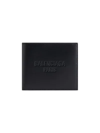 Balenciaga Men's Duty Free Square Folded Wallet In Black