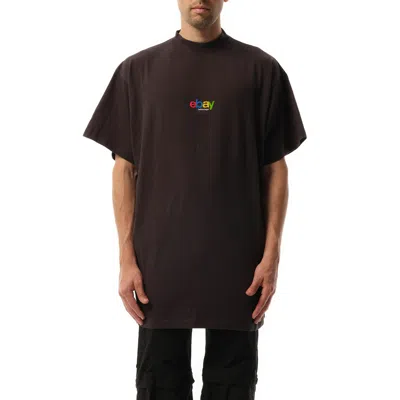 Balenciaga Men's Ebay Oversized T-shirt In Washed Black