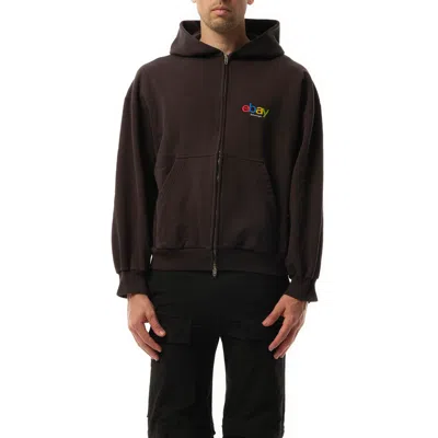 Balenciaga Men's Ebay Zip-up Hoodie In Brown
