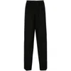 Balenciaga Black Fluid Poplin Large Elastic Trousers In Black