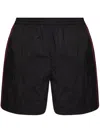 Balenciaga Rainbow Logo Elastic Waist Mesh Swim Shorts In Black