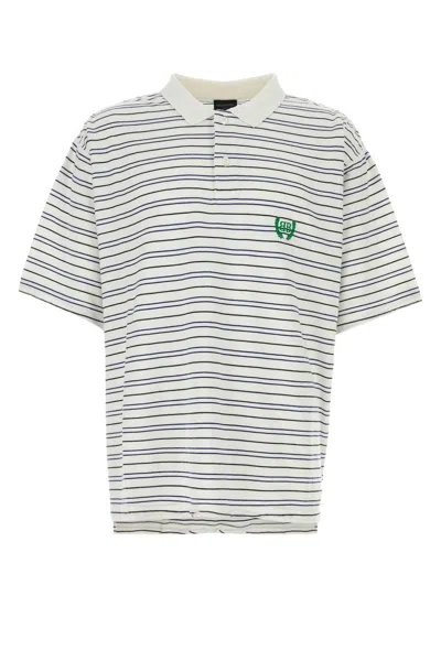 Balenciaga Men Embroidered Piquet Oversize Polo Shirt In Multi