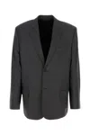 Balenciaga Wool Blazer With Notch Lapel And Pockets In Black