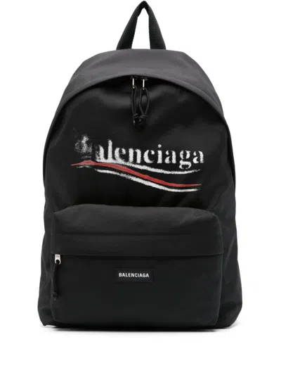 Balenciaga Explorer Logo-print Backpack In Black