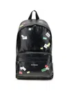 Balenciaga Men Explorer Backpack With Printed Stickers In Black