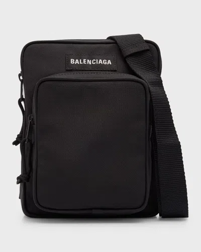Balenciaga Men's Explorer Crossbody Messenger Bag In Burgundy