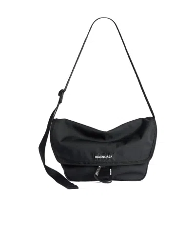 Balenciaga Men's Explorer Flap Messenger Bag Small In Black