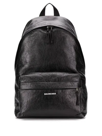 Balenciaga Men Explorer Leather Backpack In Multicolor