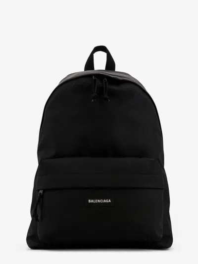 Balenciaga Men Explorer Recycled Nylon Backpack In Black