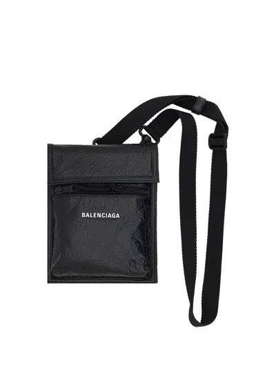 Balenciaga Men Explorer Shoulder Bag In Black