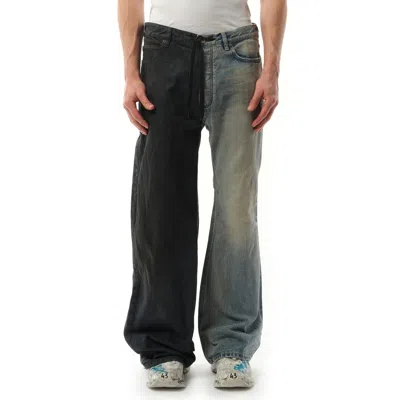 Balenciaga Men's Fifty-fifty Pants In Grey/blue