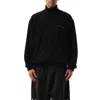Balenciaga Men's Fleece Zip-up Jacket In Black/white