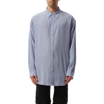 Balenciaga Men's Fluid Stripe Shirt In Blue/white
