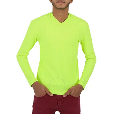 Balenciaga Men's Fluo Yellow Crewneck Long-sleeve Top