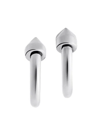 Balenciaga Men's Force Spike Earrings In Silver