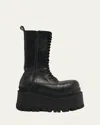 Balenciaga Black Ankle Boots With Logo Plaque On The Front And Side Zips In Leather Man In Black