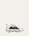 Balenciaga Runner Graffiti Sneakers In White Black