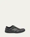 Balenciaga Hamptons Worn-out Low-top Leather Sneakers In Black