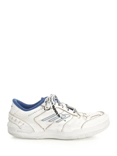 Balenciaga Coastal Inspired Sneakers Featuring Textured Sole In White