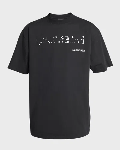 Balenciaga T-shirt  Large Fit In Black Wh