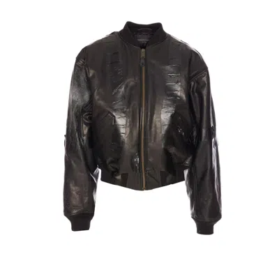 Balenciaga Men Hand Drawn Bb Icon Oversized Bomber Jacket